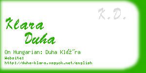 klara duha business card